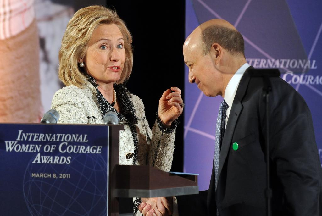 Hillary Clinton with Goldman Sachs CEO Lloyd Blankfein.