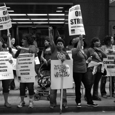 CTU members on strike in September 2012. misterbuckwheattree / Flickr