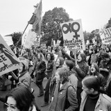 Demonstrators march to the US Capitol for a rally seeking repeal of all anti-abortion laws in Washington, DC in November 1971.