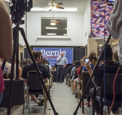 Bernie Sanders speaks at a campaign event in Des Moines, IA in September 2015. Phil Roeder / Flickr