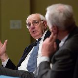 Paul Volcker speaking in April 2012. Harvard Ethics / Flickr