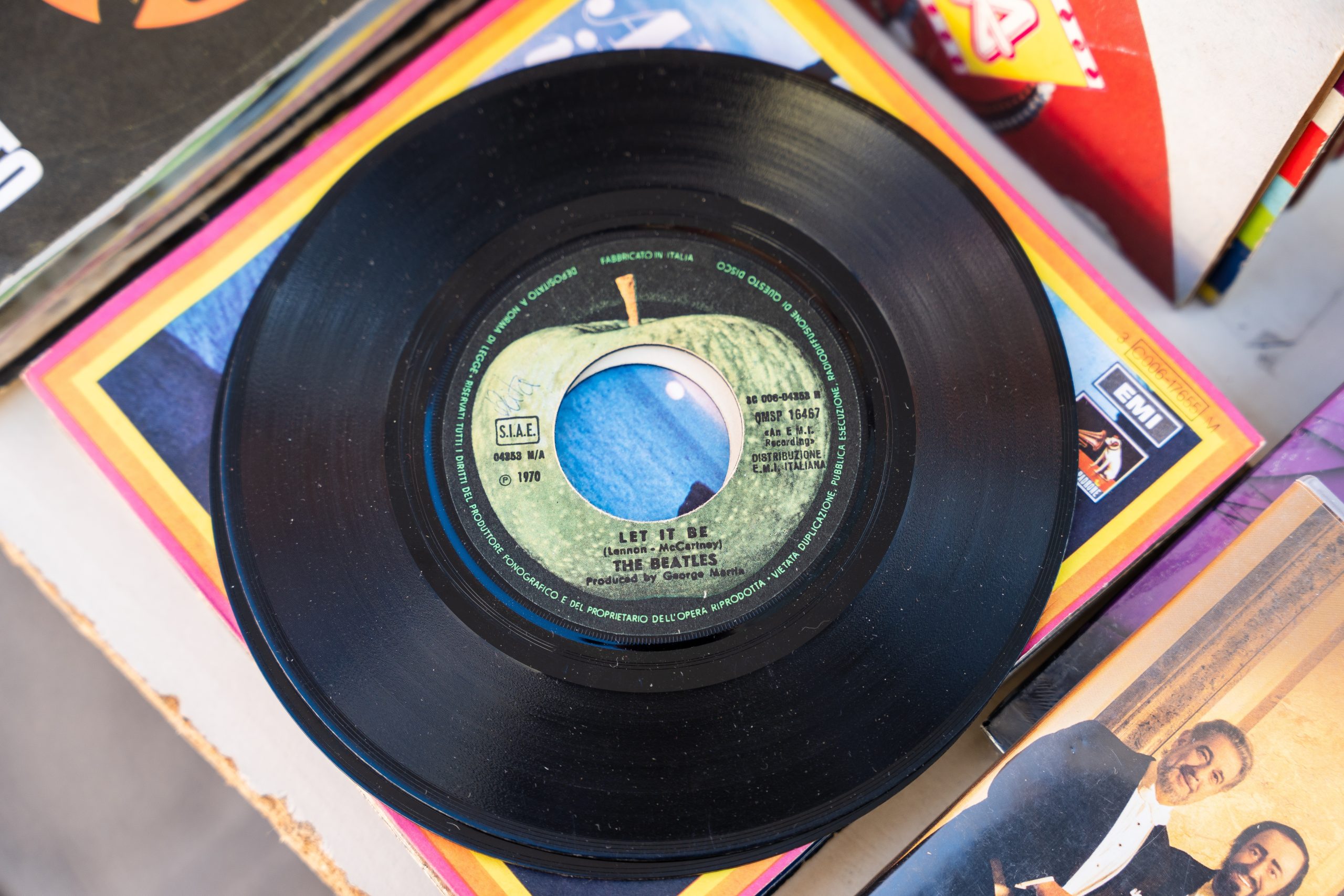 45 single record of Beatles "Let It Be"